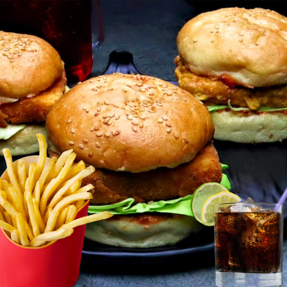 Paneer Tikka Burger ( Chips + Drink )