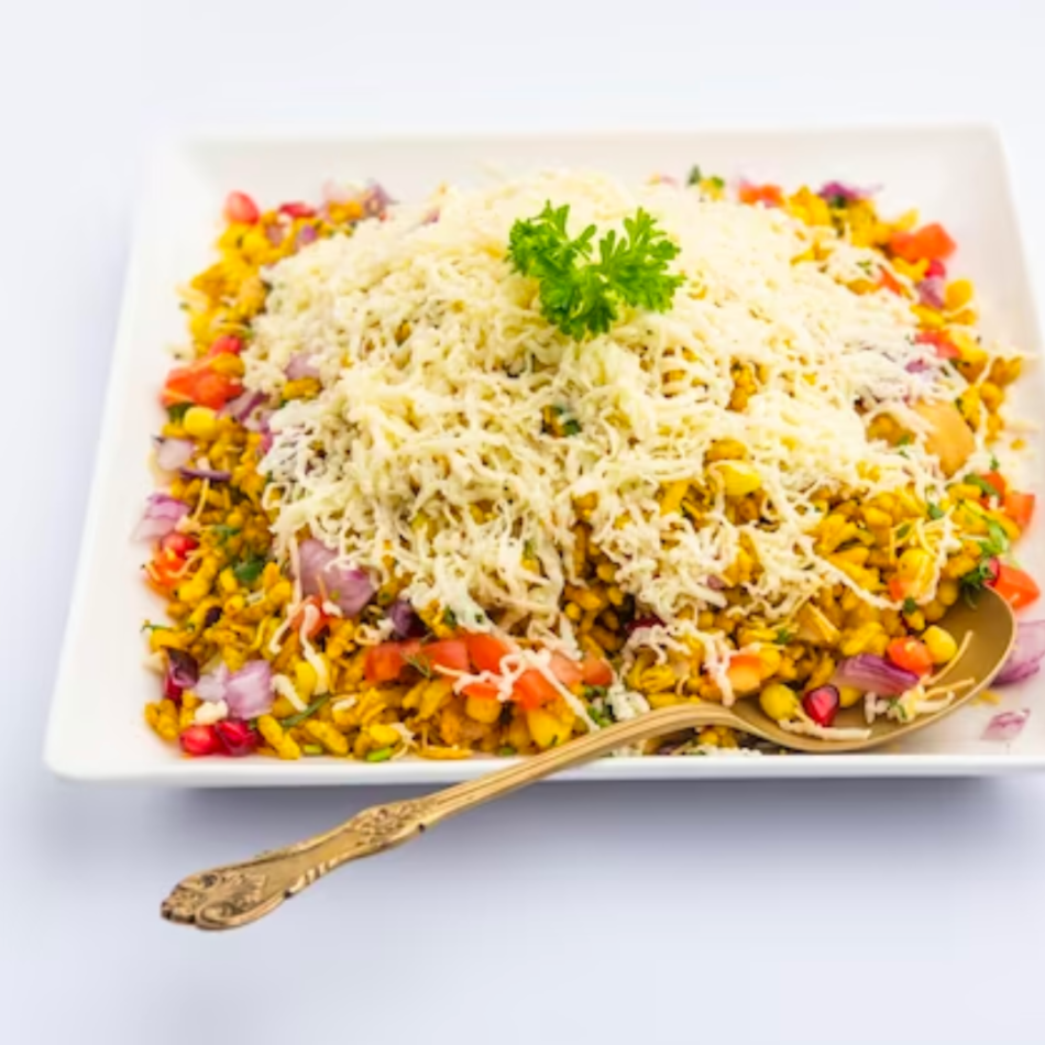Cheesy Bhel